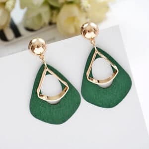 Elegant Green Round Drop Earring